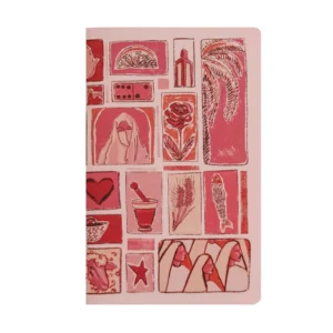 Carnet بَصَمَات (Bassamate) dotbook, couverture avant illustrée par Radja Ouslimane